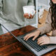 typing blog posts for content creation